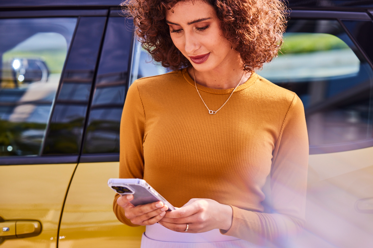 Woman looking at her phone