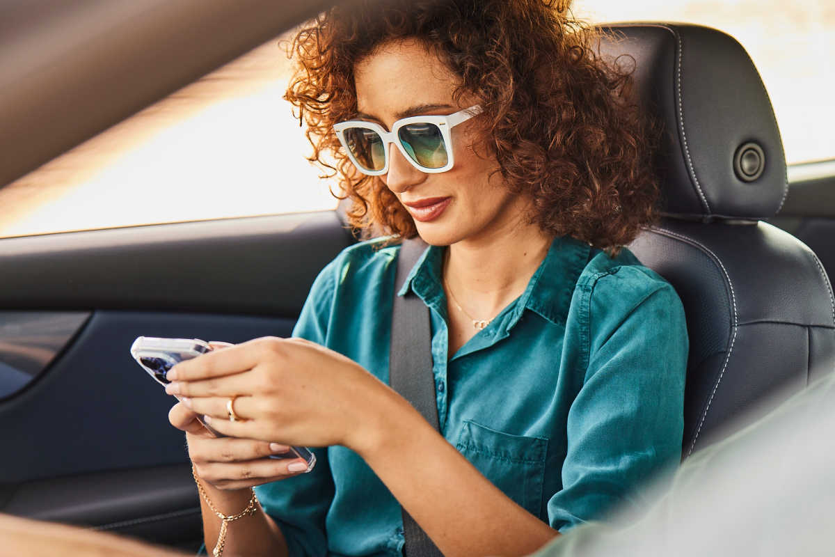 Woman looking at the phone