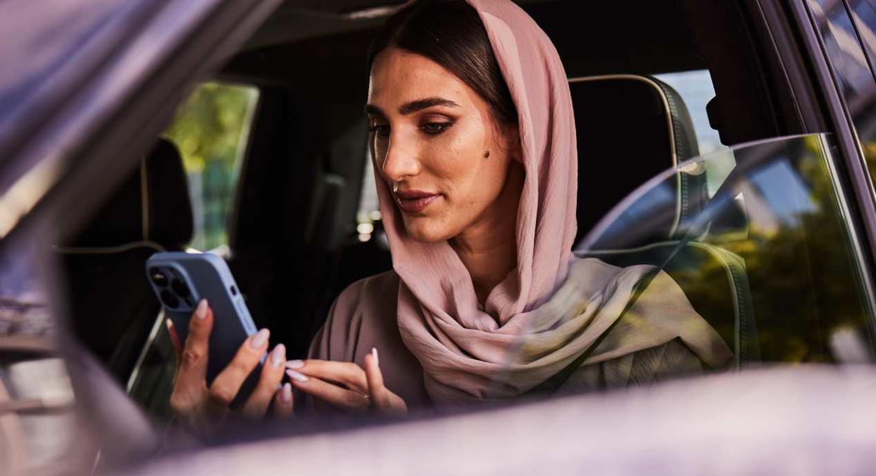 Woman looking at the phone